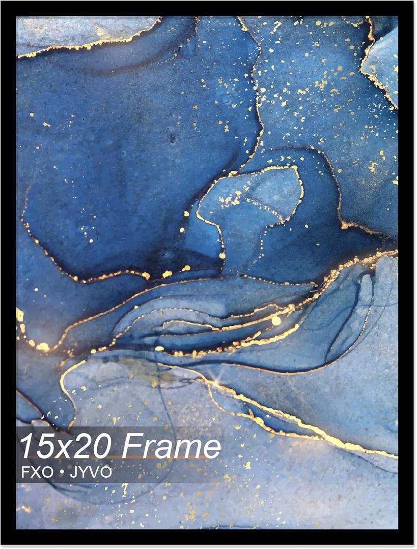Fxojyvo 15x20 Picture Frame, Black Frame for 15 x 20 Inch Picture Poster Photo, Light Weight and High Transparent 15 by 20 Frame for Wall - 1 Pack/Black/15 x20