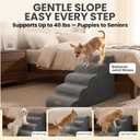 Dog Stairs for High Beds Up to 30", Extra-Tall 5-Step Dog Steps for Bed, 24.5" Tall Foam Pet Stairs for Small & Medium Dogs, Gentle Slope Cat Ramp for Bed with Washable Cover