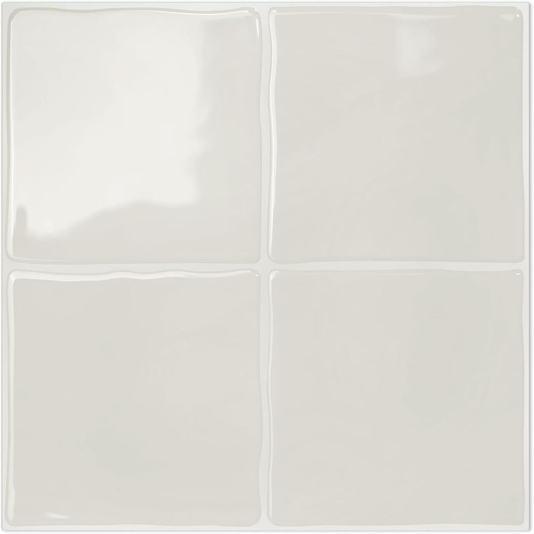 STICKGOO 10 Sheets Peel and Stick Backsplash - 9" x 9" 3D Adhesive Peel and Stick Tile Backsplash for Kitchen&Bathroom (Light Brown)