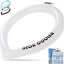 Neck Cooling Tube with Snap Button & Insulation Bag, Reusable Ice Ring, Freezes Below 64℉- Cooling Relief for Hot Weather, Outdoor Sports, Workers. Wearable Cooling Neck Wrap. (White, L)