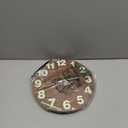 Plumeet Night Light Wall Clock, 12 Inch Wooden Glow in The Dark Clock for Bedroom, Silent Lighted up Wall Clock Luminous Numerals and Hands, Battery Operated for Living Room/Kitchen, Brown