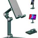 OCYCLONE Phone Stand, Adjustable Height and Angle Foldable Cell Phone Stand Holder for Desk, Taller iPhone Stand Compatible with 4.7"-13" Smartphones iPad Tablet, Green