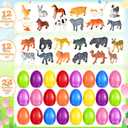 SpringFlower 24 Pack Filled Easter Eggs,Kids Easter Eggs Filled with Animal Toys,Easter Egg Hunt Basket Stuffers,Party Favors,Classroom Easter Gift for Girls Boys, Easter Basket Essentials