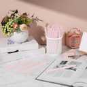 Fulmoon 50 Pcs Ballpoint Pens Bulk Retractable Comfortable Writing Pens Cute Christmas Supplies in Medium Point 1.0 mm for Teacher Office Home Baby Shower (Pale Pink,Black Ink)