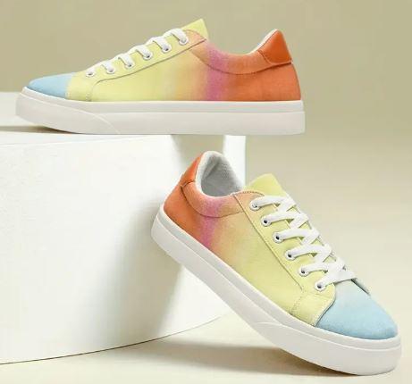 Canvas Shoes for Women and Men Low Top Lace Up Shoes Comfortable Tennis Shoes, Women's Fashion Sneakers Classic Casual Shoes, Size 8W/6.5M