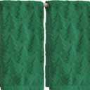 Artoid Mode 2 Pcs Green 3D Xmas Tree Jacquard Christmas Hand Towels for Bathroom, 100% Cotton Soft Absorbent Bathroom Decor Towels, 13.7 x 29.5 Inch