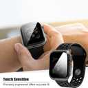 2 x 2 Pack Privacy Case for Apple Watch Screen Protector, Anti-Spy Tempered Glass Film Apple Watch Cover Hard PC Case Bumper for iWatch Series 6/5/4/SE 2/SE 3 - Clear/Clear 44mm