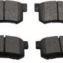 TRQ Rear Brake Pad and Rotor Set Semi Metallic Solid Rotors Compatible with 1997-2001 Honda Prelude