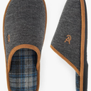 VeraCosy Men's Knitted Scottish Slippers with Soft Memory Foam Non Slip Indoor Rubber Sole