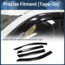 Window Deflectors for Kia Sorento 2016-2020 Vent Visors Black Rain Guards Reinforced Acrylic 4 Pcs