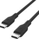 Belkin USB C to USB C Cable, 9.9ft, 100W - Type C Charger, iPhone Charger Cord, Soft, Braided, Flexible for iPhone 17, Galaxy S25, Pixel 10, Airpods, iPad Pro, Tablet & More, Travel Essentials - Black