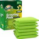 SCRUBIT Multi-Purpose Scouring Pad - Non-Scratch Cleaning Sponges for Pots, Pans, Dishes, Utensils & Non-Stick Cookware - Scrubbing Pads Use for Kitchen, Bathroom - 6 Pack Dish Sponge (Green)