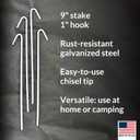 Pinnacle Mercantile 60 Pack Tent Stakes Metal Garden Edging Fence Hooks Pegs Christmas Decoration Stakes Made USA 9 inches Long