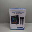 Karaoke Machine with 2 Wireless Microphones, Portable Bluetooth Speaker for Adults Kids, PA Systems Support TWS Echo Adjust TF USB AUX for Home Party Outdoor Travel (T03-2 MICS)