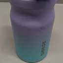 BJPKPK 14oz Insulated Water Bottle with Straw Stainless Steel Double Wall Water Bottles BPA Free Leak Proof Thermal Flask with Lockable Flip Lid, Lavender Green