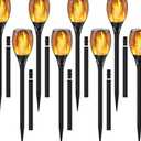 Permande Solar Torch Light with Extension Rod, Solar Lights Outdoor with Flickering Flame, Waterproof Outdoor Lighting Fire Pathway Lights Landscape Decoration for Garden Yard Lawn Patio, 8 Pack