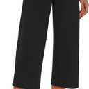 RESHE Women's Capri Yoga Pants Loose Soft Drawstring Workout Sweatpants Causal Lounge Pants with Pockets (Black, S)