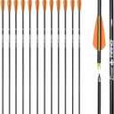 Carbon Arrow Hunting Arrows with 100 Grain Removable Tips for Archery Compound & Recurve & Traditional Bow Practice Shooting (Pack of 12)
