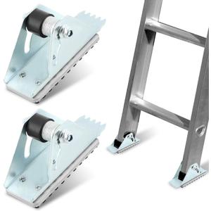 2 Pack Aluminum Anti-Skid Shoe Feet for Extension Ladders Replacement Parts Rubber Padded Feet Ladder Accessories Compatible with Most Ladders Silver Black