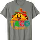 Mexican Food Lover Cute Taco Squad T-Shirt, Large