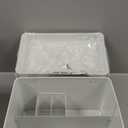 Flexzion First Aid Box Organizer Empty 13" White Vintage First Aid Kit Tin Metal Medical Box - First Aid Storage Box Container Bins with Dividers, Removable Tray and Black Cross Logo