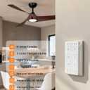 TALOYA 52 inch Modern Ceiling fans with Lights and remote, 3 Curved Blades | Quiet, Dimmable, Reversible, 3000K-6500K, Outdoor Ceiling fan For Living Room, Bedroom, Patio, Farmhouse, Dark Walnut