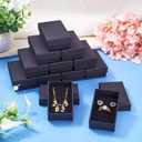Craftdady 24pcs 3 x 2 x 1 Inch Small Gift Boxes Cardboard Jewelry Necklace Boxes Earring Pendants Boxes Black Rectangle Sponge Ring Boxes for Bracelet Jewelry Display