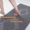 COCOER Waffle Bathroom Runner Rug, Super Absorbent Bath Mat, Machine Washable Non Slip Bath Rug with Tassels, Soft Bathroom Mat for Laundry Room Bedside Hallway, Grey 24" x 48"