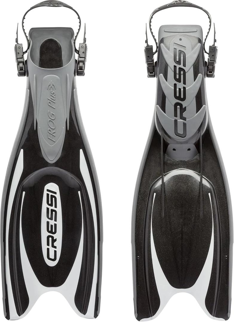 Cressi Adult Powerful Efficient Open Heel Scuba Diving Fins | Frog Plus: made in Italy
 S/M | US Man 6-8 | US Lady 7-9 | EU 39/42