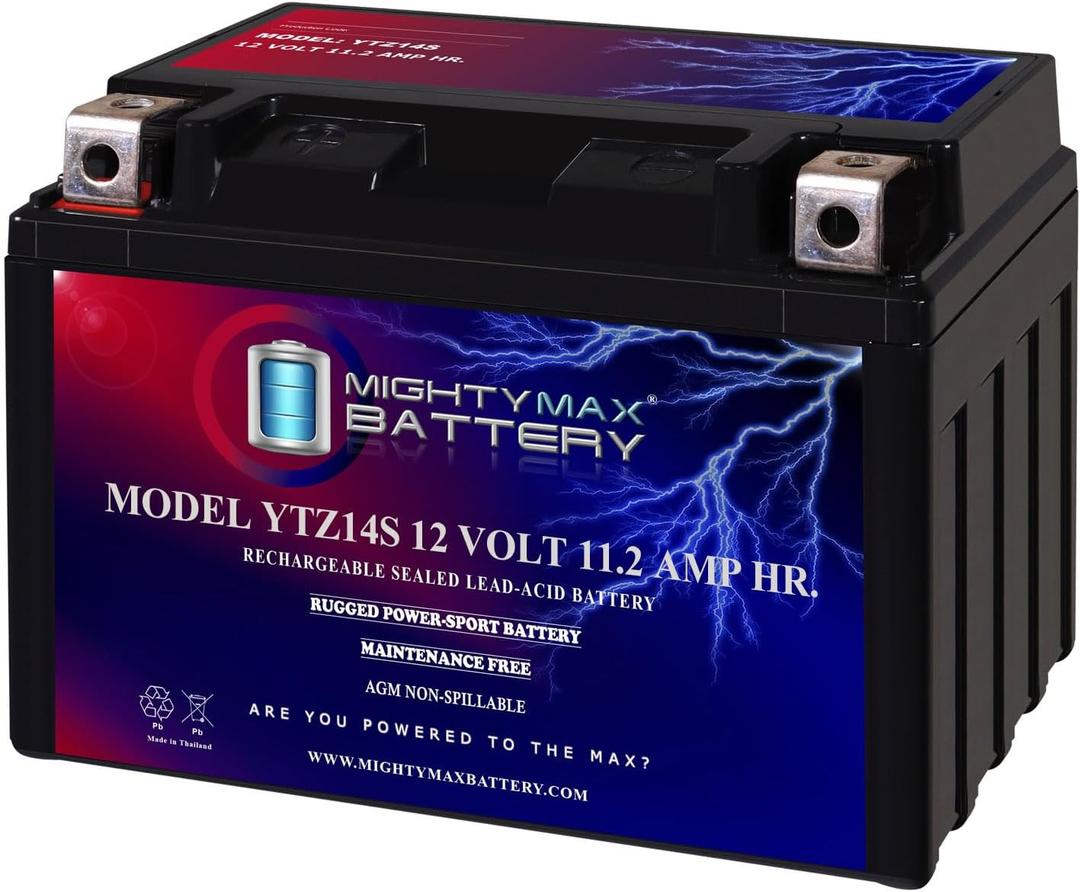 Mighty Max Battery YTZ14S -12 Volt 11.2 AH, 230 CCA, Rechargeable Maintenance Free SLA AGM Motorcycle Battery