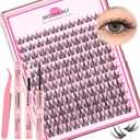 Wispy Lash Clusters Kit Natural Eyelash Extension Kit 10-16MM Manga Cluster Eyelash Extensions Kit Waterproof Lashes Clusters Glue 120Pcs Individual Lashes Handmade Versatile Eyelashes Clusters Kit