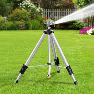 SPECILITE 36Brass Impact Tripod Sprinkler, Heavy Duty Metal Pulsating Telescoping, Sprinklers for Yard, Lawn & Garden Irrigation, 360 Degree Waters up to 70ft Covering 5660sqft