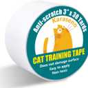 Karaseno Anti Cat Scratch Tape, 3 inches x 30 Yards Pet Training Tape, 100% Transparent Clear Double Sided Cat Scratch Deterrent Tape, Furniture Protector for Couch, Carpet, Doors, Pet & Kid Safe