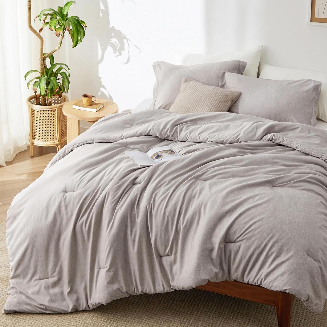 Bedsure King Size Comforter Set - Taupe Soft Bedding for All Seasons, Cationic Dyed Bed Set, 3 Pieces, 1 King Size Comforter (104"x90") and 2 Pillow Shams (20"x36"+2")