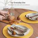 FunWheat Round Braided Placemats Set of 8 Place Mats for Dining Table Woven Washable Non-Slip Table Mats 15 Inch(Yellow,8pcs)