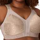 Playtex Women's Wireless Bra, 18 Hour Plus-Size Bras Available, Full Coverage, Smoothing, 4693, Single or 2-Pack (Beige)