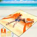 WIWIGO Beach Blanket Waterproof Sandproof Beach Mat 79" X 83"/10'x9'for 2-8 Adults Quick Drying Outdoor Picnic Mat Beach Accessories for Travel, Camping, Hiking