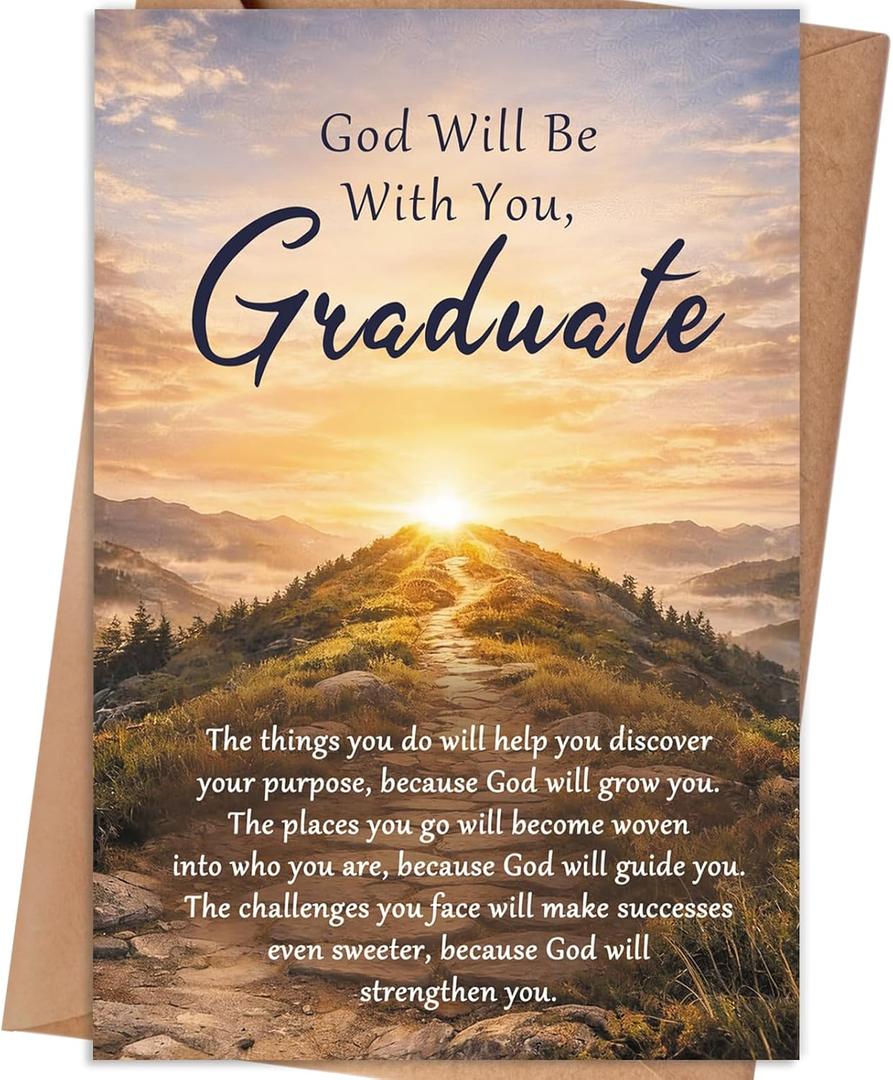 5 x Heartfelt Religious Graduation Card Gift