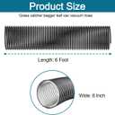 8 Inch Leaf Vac Hose, 6 Foot of 8 Inch PVC Flexible Grass Catcher Bagger for DR Agri-Fab Etc, Fits Most Brands DR Trac Vac Cyclone