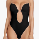 SHAPERIN Women's Backless Body Shaper Bra U Plunge Seamless Low Back Thong Shapewear Deep V Full Body Bodysuit M