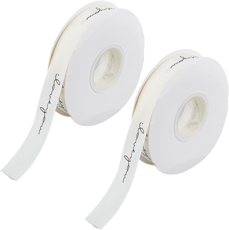 DICOSMETIC 70 Yards 2 Rolls Love You Ribbon 3/4 Inch Wide Polyester Grosgrain Ribbons Floral White Ribbon Gift Wrapping Trim Word Print Ribbons for Wrapping Gift Birthday Wedding Bouquet DICOSMETIC 70 Yards 2 Rolls Love You Ribbon 3/4 Inch Wide Polyester Grosgrain Ribbons Floral White Ribbon Gift Wrapping Trim Word Print Ribbons for Wrapping Gift Birthday Wedding Bouquet