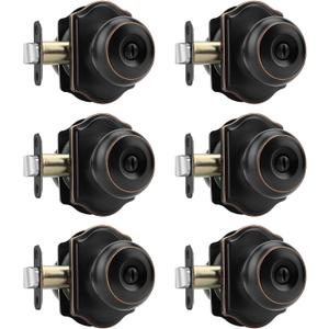 Haidms Oil Rubbed Bronze Door Knobs Interior, Privacy Interior Door knobs, Bronze Indoor Doorknobs for Bedroom or Bathroom (6 Pack)