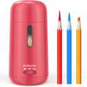 Automatic Electric Pencil Sharpener - Auto Feed, Auto Stop & Auto Eject, Rechargeable for Classroom, Home, School, Office, Rose Red