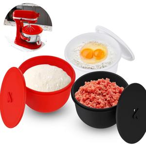 Silicone Bowl Liners for 5 Qt Kitchen Mixers, Silicone Liners for Kitchen Tilt-Head 5 Qt Mixers, Mixer Attachments and Accessories, Replacement Mixers Bowls (MIX-3pcs,5 Qt)