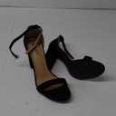 IDIFU Women's IN4 Cookie-HI Chunky High Heel Sandals Open Toe Ankle Strap Wedding Bridal Prom Dress Shoes For Women Bride Bridesmaid Black 8.5