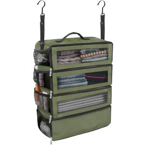 Suitcase Organizer, Travel Luggage Organizer Portable Hanging Travel Shelves Collapsible Hanging Packing Cubes for Carry on Suitcase