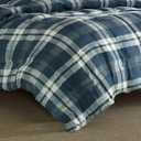 Nautica - King Size Comforter Set, Reversible Bedding with Matching Shams, Stylish Plaid Home Decor (Crossview Navy, King)