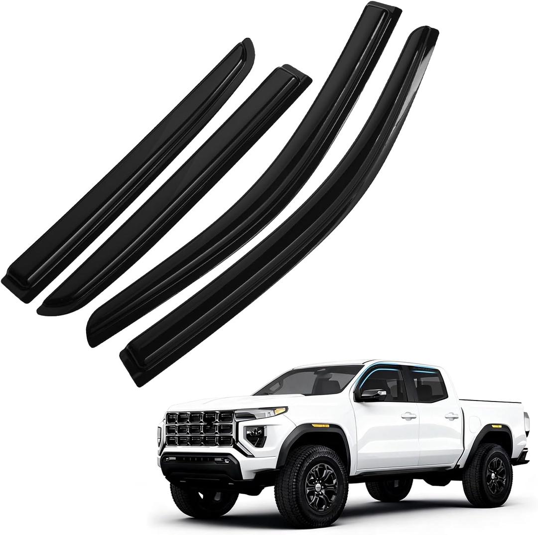 Colorado Rain Guard - Window Visors for Chevrolet Colorado/GMC Canyon 2023-2025 2026, Out-Channel Side Window Rain Guards for Colorado, 4PCS, Black, Car Accessories