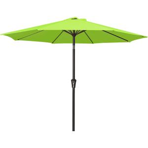 MEWAY 9ft Patio Umbrella Outdoor Table Umbrellas with Push Button Tilt and Crank, Market Umbrella 8 Sturdy Ribs for Deck, Garden, Pool and Backyard, Apple Green