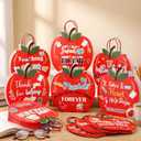 YooNotee 30 Pcs Back to School Teacher Appreciation Gift Bags Bulk Red Apple Gift Bags with Handle for Teacher Graduation School Exchange Supplies Employee Staff Team End of The Year Thank You Party